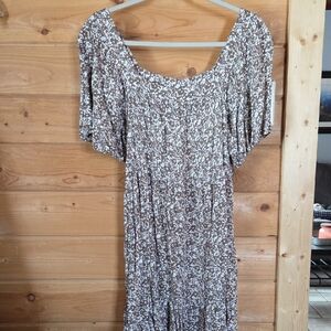 Casual Brown Floral Women's Dress